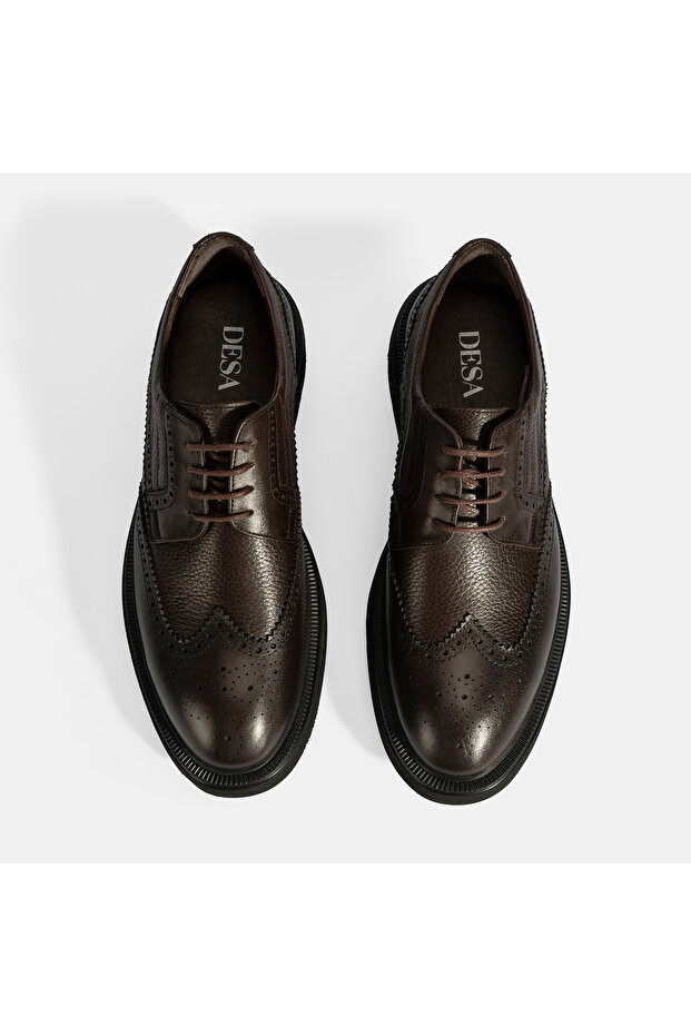 Erkek Kahve Bağcıklı Klasik Ayakkabı - 7
