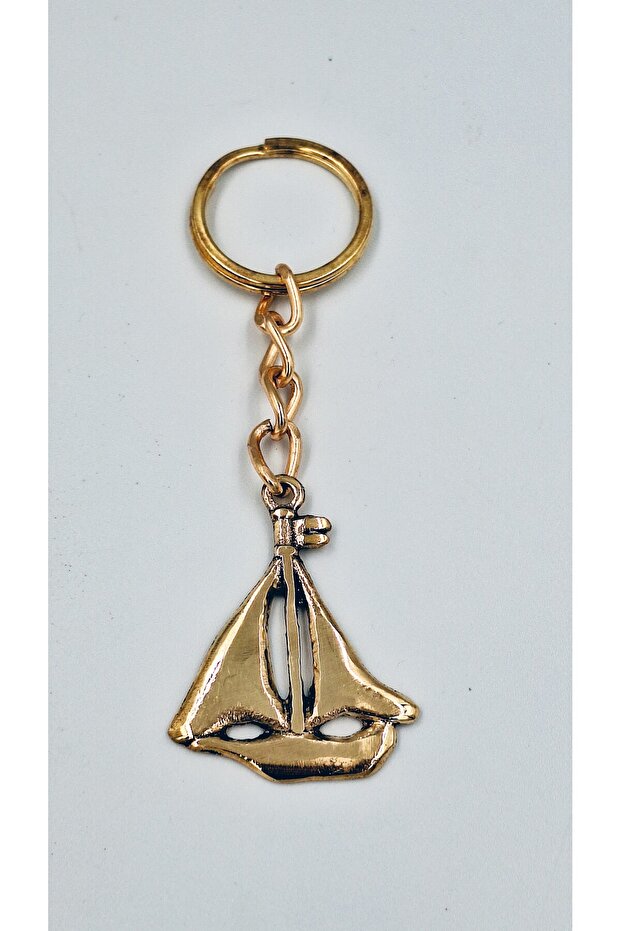Brass Keychain Sailboat
