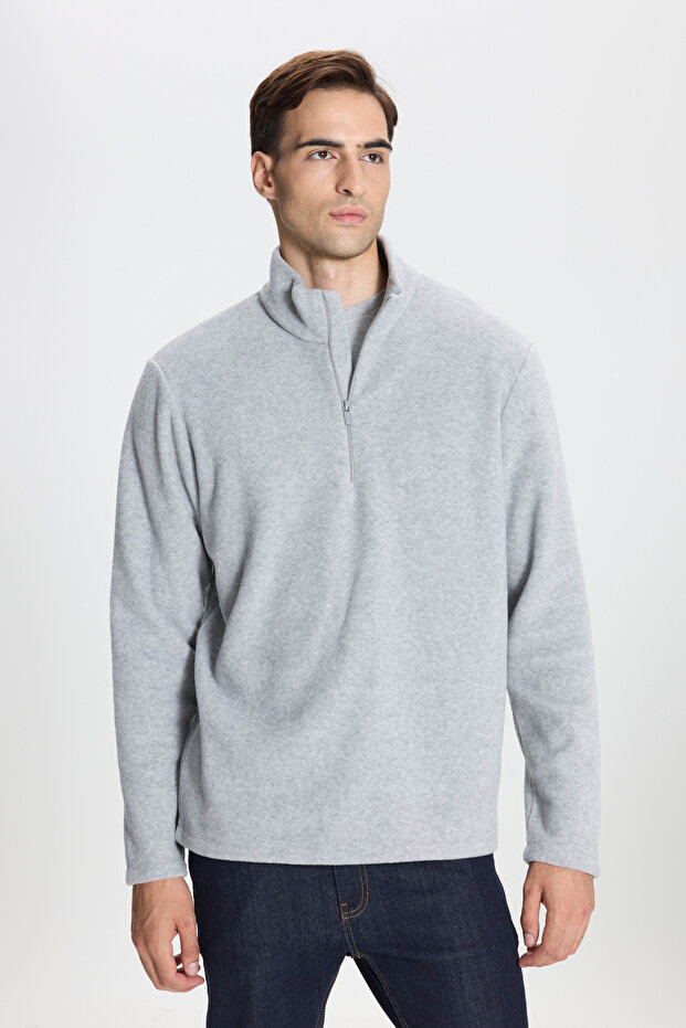 Anti-Pilling Non-Pilling Bato Collar Cold-Proof Men's Standard Fit Sweatshirt Fleece