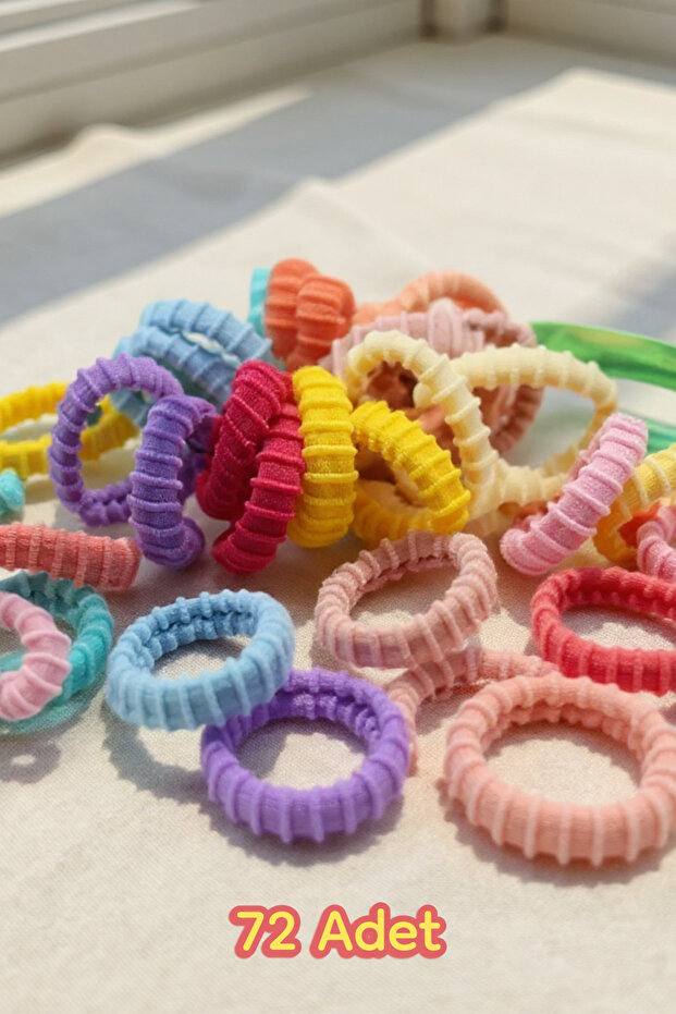 Economic Pack of 72 Colorful Elastic Hair Clips for Daily Use