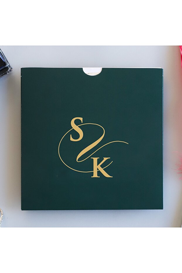 50 Adet Davetiye - Yeşil - 2025 Kapaklı Yaldızlı Yeni Model - Düğün - Nişan - Kına Davetiyesi-2059 - 2