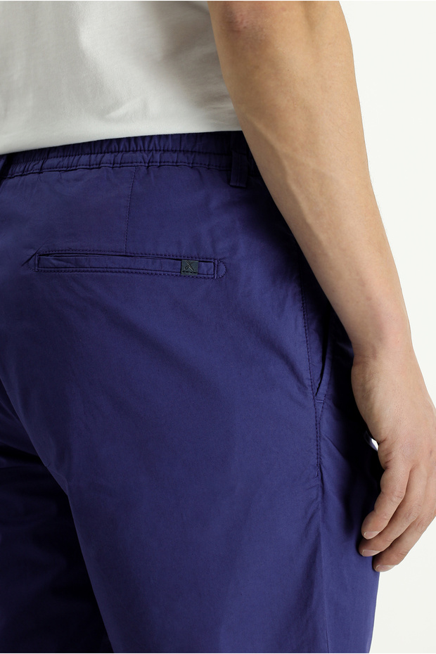 Regular Fit Pamuklu Pileli Bermuda Şort - 6