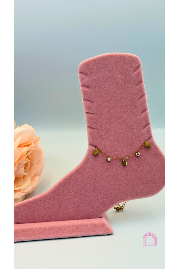 Çelik Taşlı Gold Halhal - 1