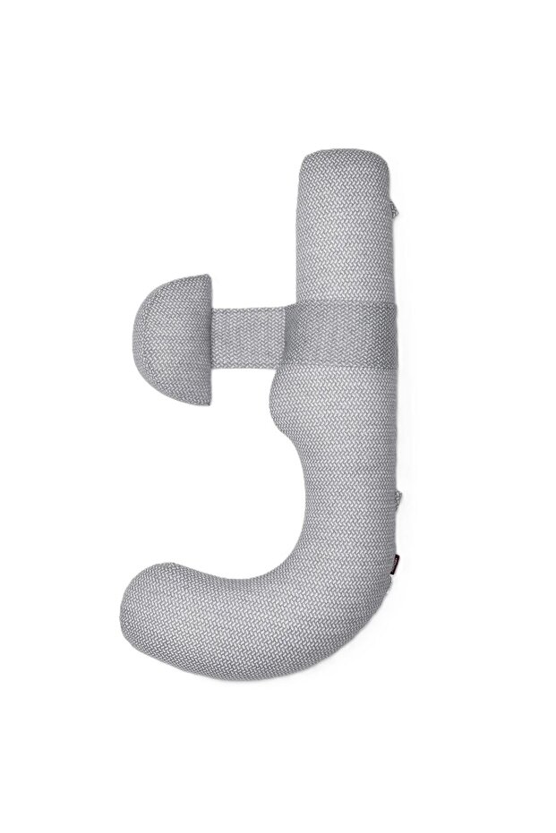 - F Shape Pregnancy Pillow With Air Layer Cover - Grey