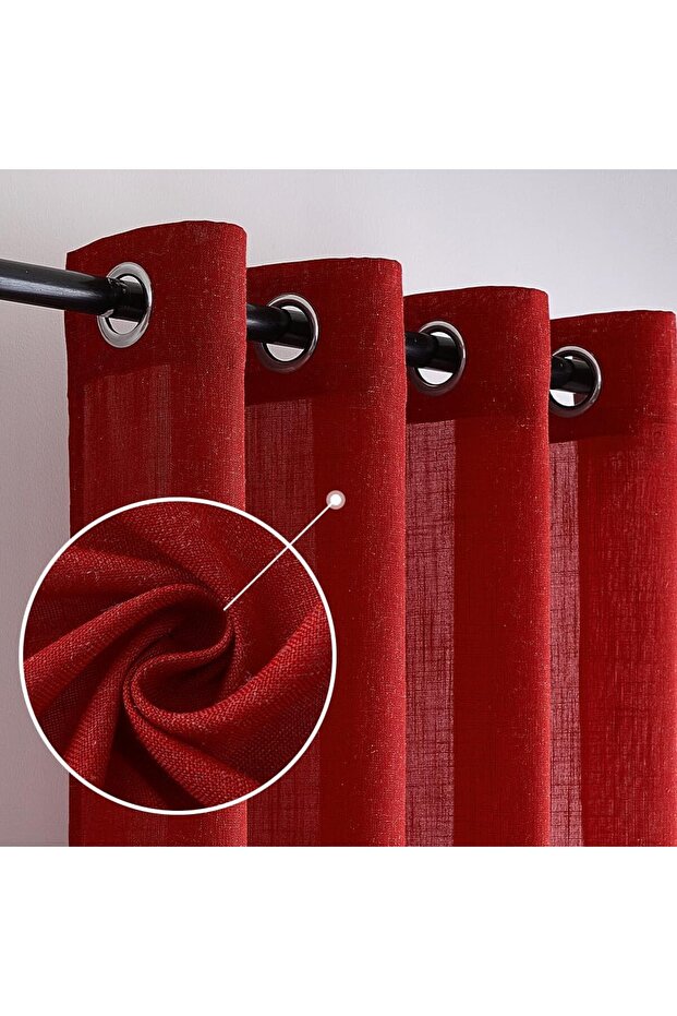 Perdele decorative, Miulee, roșii, set de 2 - 4