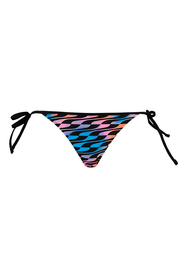 Womens Swim Formstrip Side Tie Bikini Brief - Multicolor