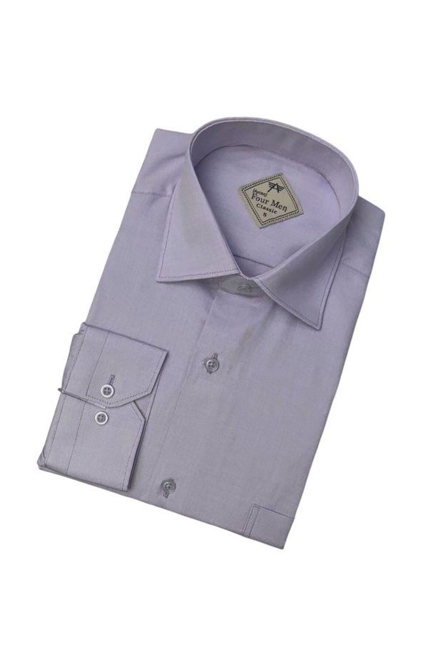 Classic Comfortable Wide Cut Straight Long Sleeve Men's Shirt