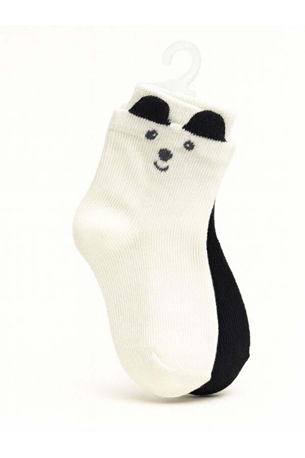 مجموعة من جوارب مكونة من قطعتين بنمط تيدي بير للأطفال الرضع - 1