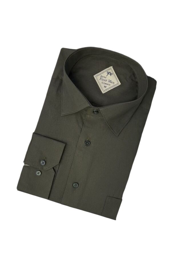 Classic Comfortable Wide Cut Straight Long Sleeve Men's Shirt