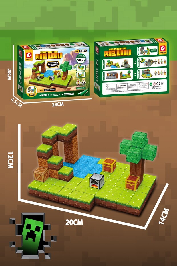 PixelWorld Macera Manyetik mıknatıslı küpler Yapı Bloğu Seti – 90 Parça - 3