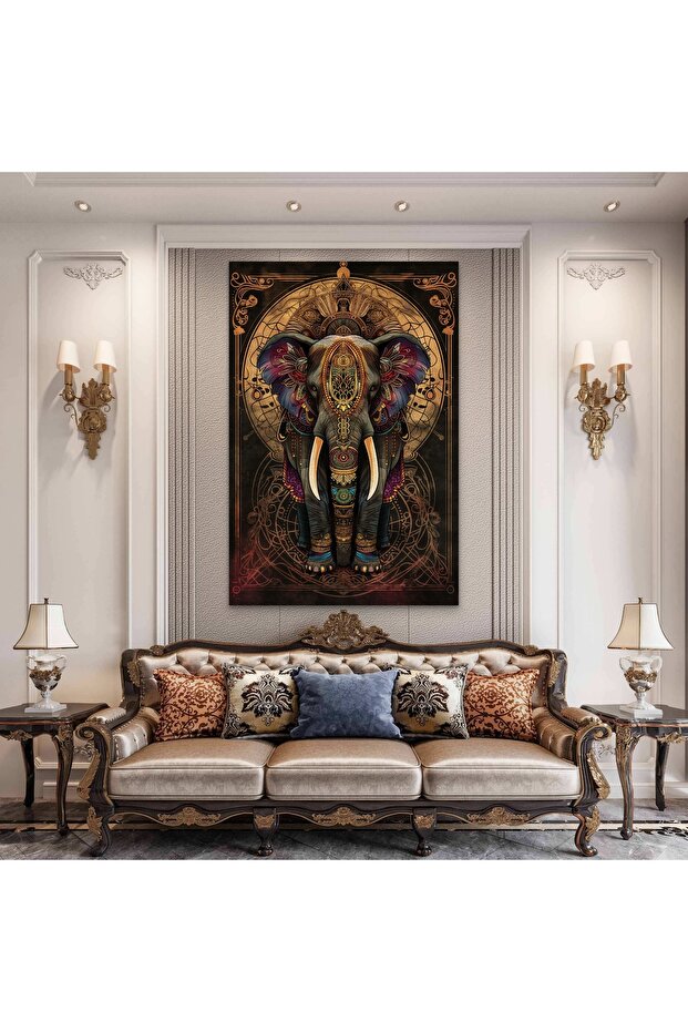 FİL BASKILI KANVAS TABLO - 7