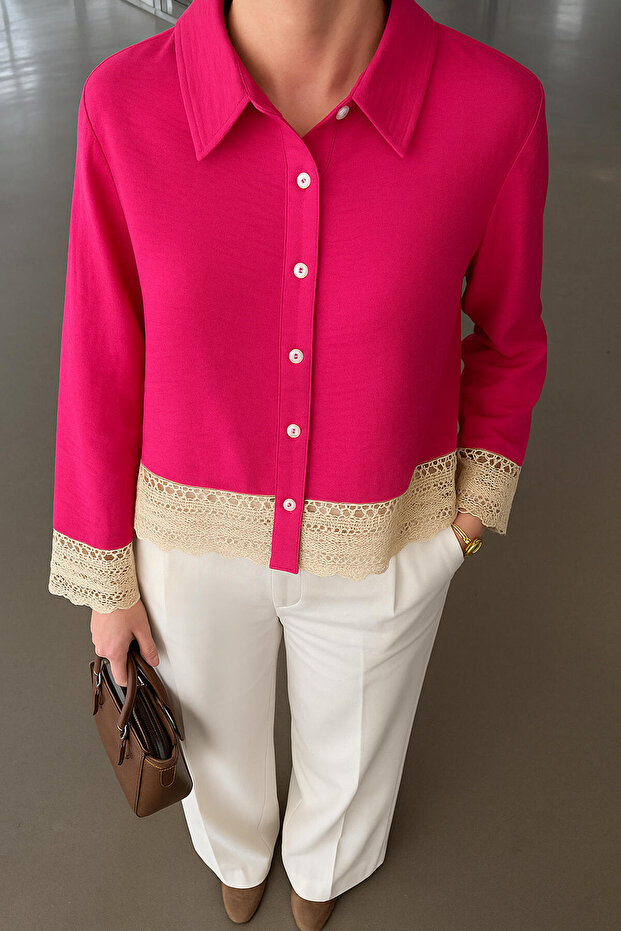 DANTELLİ VİSKON GÖMLEK - 2