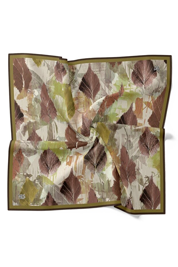 Autumn Leaf Pattern Sparkling Crystal Scarf - 2