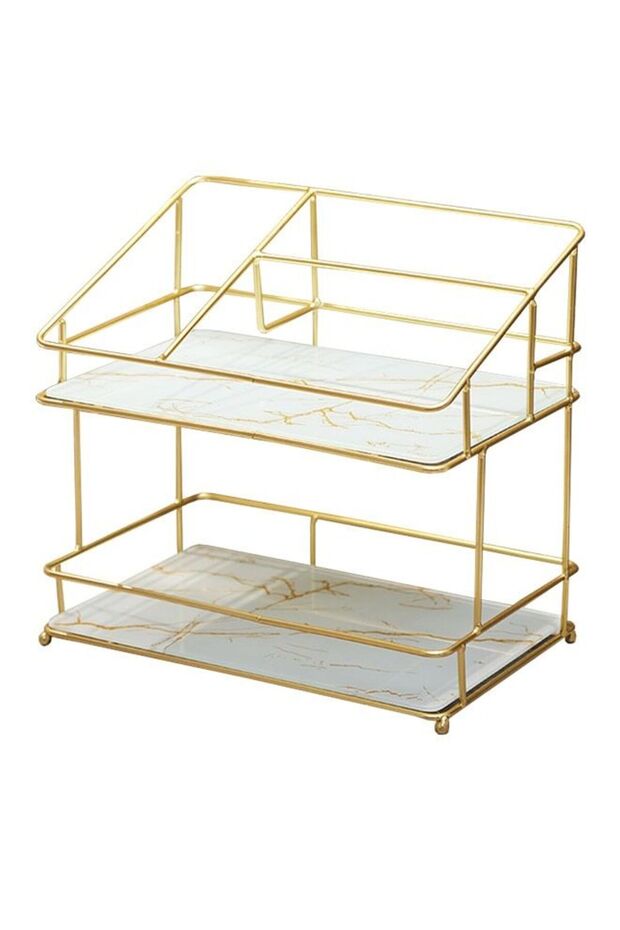 Bathroom Double Layer Storage Rack Cosmetic Toiletries Storage Rack