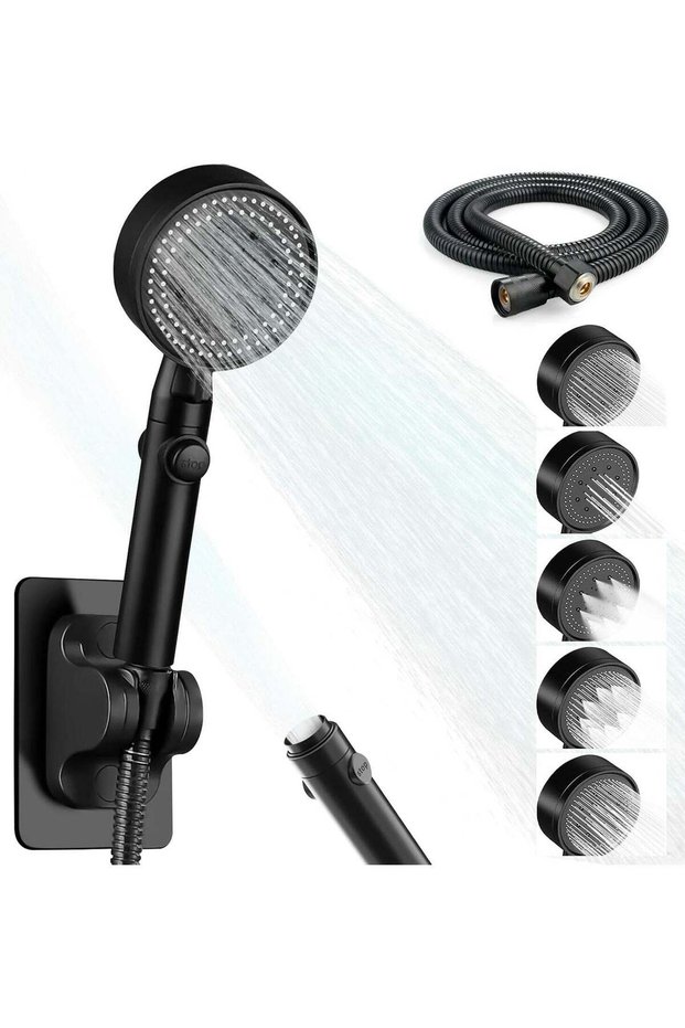 High Pressure Handheld Shower Head with 6 Spray Modes, ON/OFF Pause Button, 59" Extra Long Hose, Wa