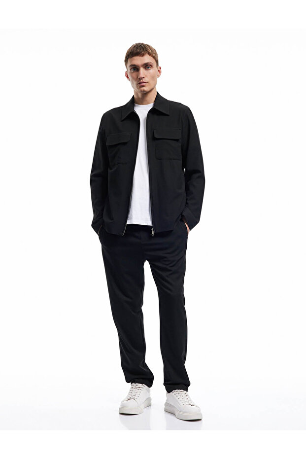 Viscose Blended Pocket Detailed Relaxed Cut Waist Lace up Trousers