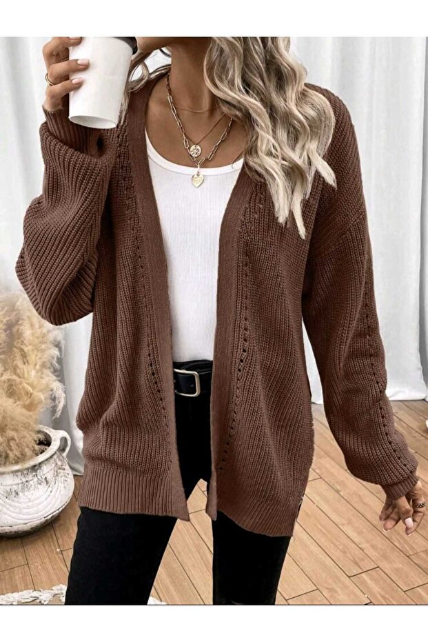 Oversized Buttonless Long Loose Women's Knitwear Cardigan