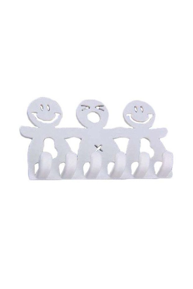 Smile Face Designed Toothbrush Holder White 15x13x1cm