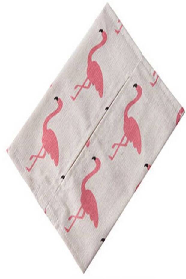 3-Piece Bird Printed Tissue Box Set Beige/Pink 23x17mm
