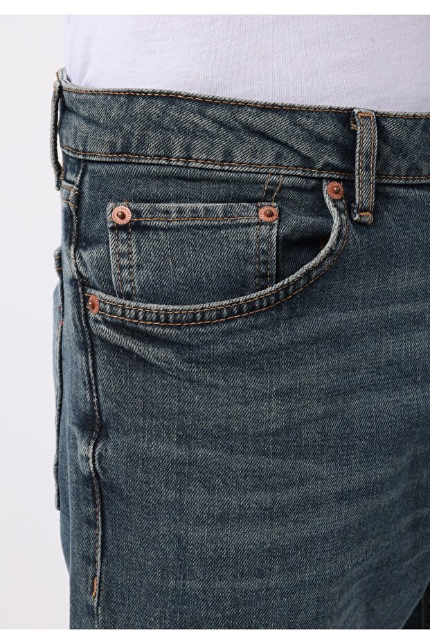 Regular Fit Erkek Açik İndigo Jean Pantolon - 5