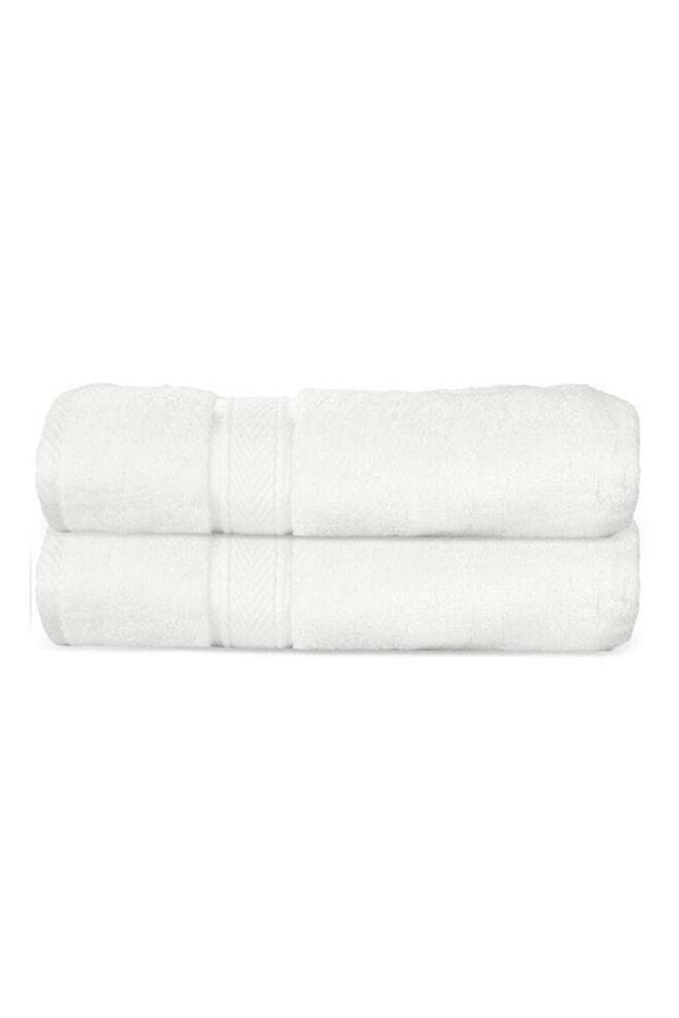 Hotel Linen Klub LUXURY PACK of 2 Antimicrobial Hand Towels - 100% Cotton 650 GSM Terry Dobby Bor
