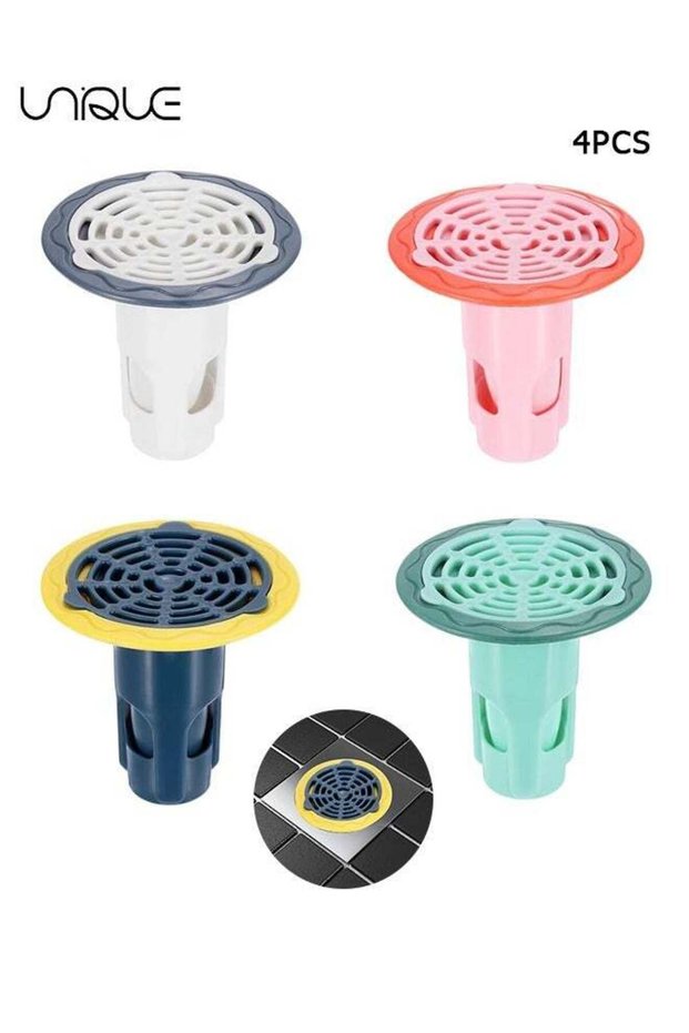 Floor Drain Core - 4 Pcs Shower Floor Drain Backflow Preventer - Valve Sewer Anti-Odor Core Insert