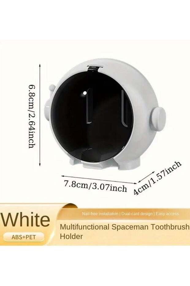 Wall-Mounted Toothbrush Holder with Dust Cover - No Drill, Upside Down Design for Electric & Manual