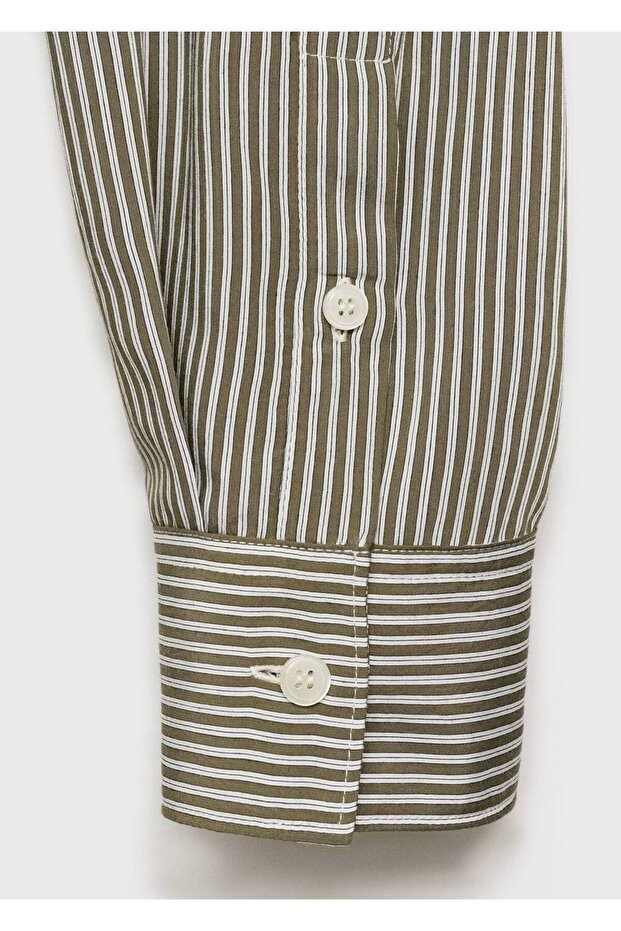 Regular kesim çizgili gömlek - 8
