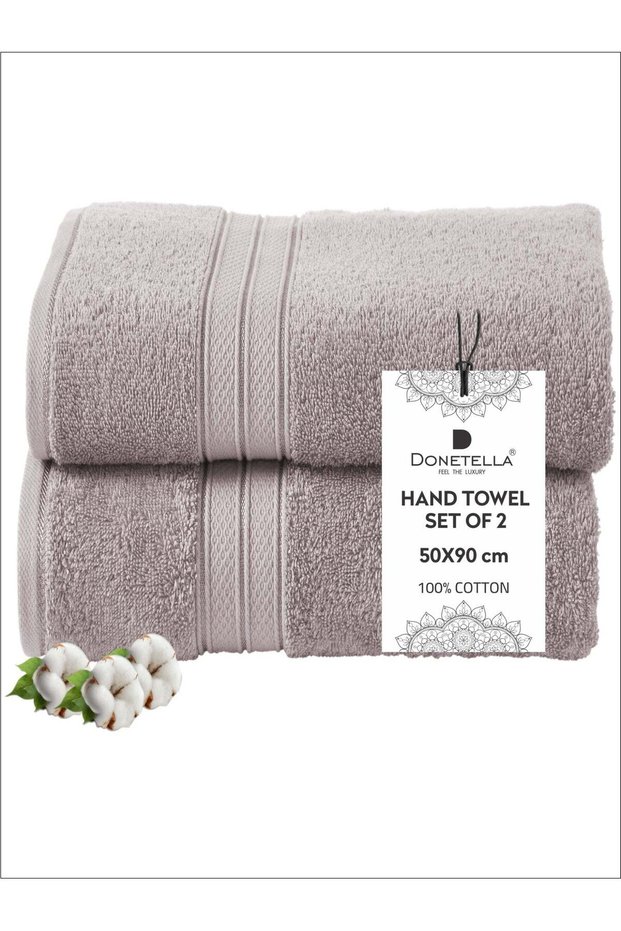 Premium 100 % Combed Cotton 2-Pcs Hand Towel Set (50 X 90 CM) 600 GSM Super Soft Hand Towel, Highly