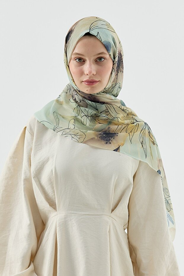 Zambak Desen Aya Şal - 1
