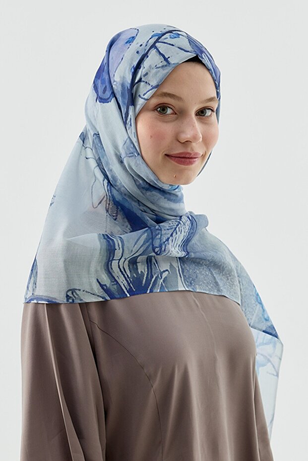 شال قمري بنمط زهرة اللوتس - 2