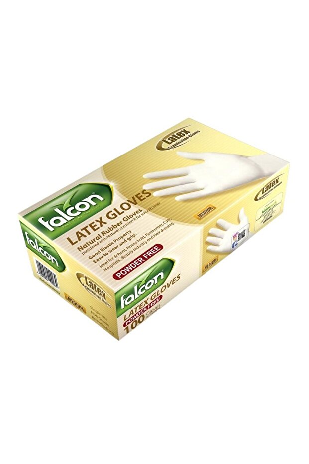 Powder-Free Protective Latex Hand Gloves (Medium, 100 Pieces Box)