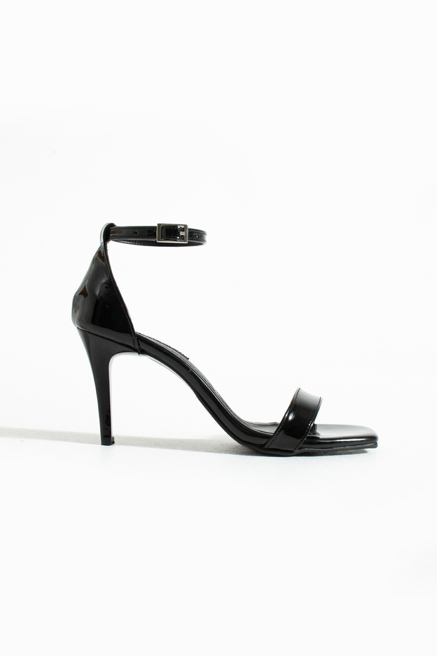 Tokyo Mini Tek Bantlı Siyah Rugan Ayakkabı - 1