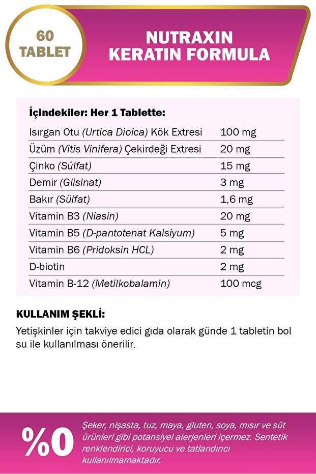 Keratin Formula 60 Tablet 3 Adet - 4