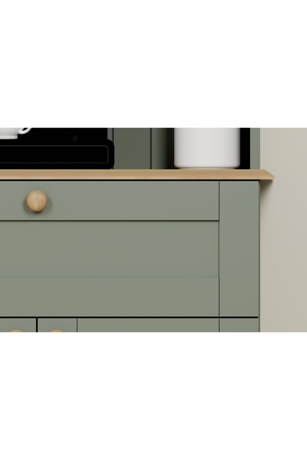 LUCAS 2 KAPAKLI KAHVE KÖŞESİ, AÇIK CEVİZ YEŞİL - 4