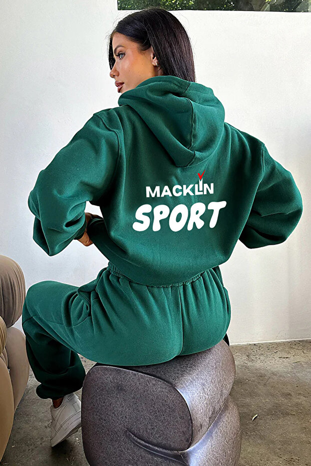 Unisex Men's Women's Macklin Sport Printed Oversize 3 Thread Hooded Tracksuit Set