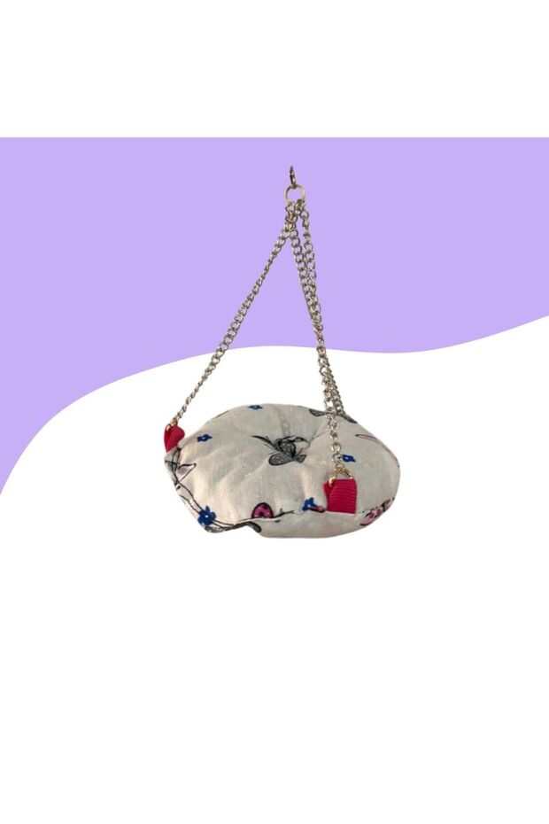 أرجوحة طيور الحب 10 سم بيضاء منقوشة - 2