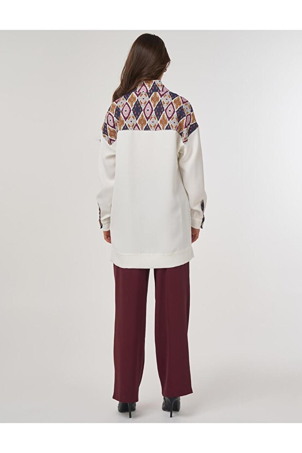 Dik Yaka Sweatshirt Ekru - 5