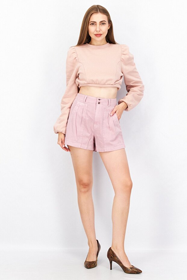 شورت نسائي سادة، لون أرجواني - 3