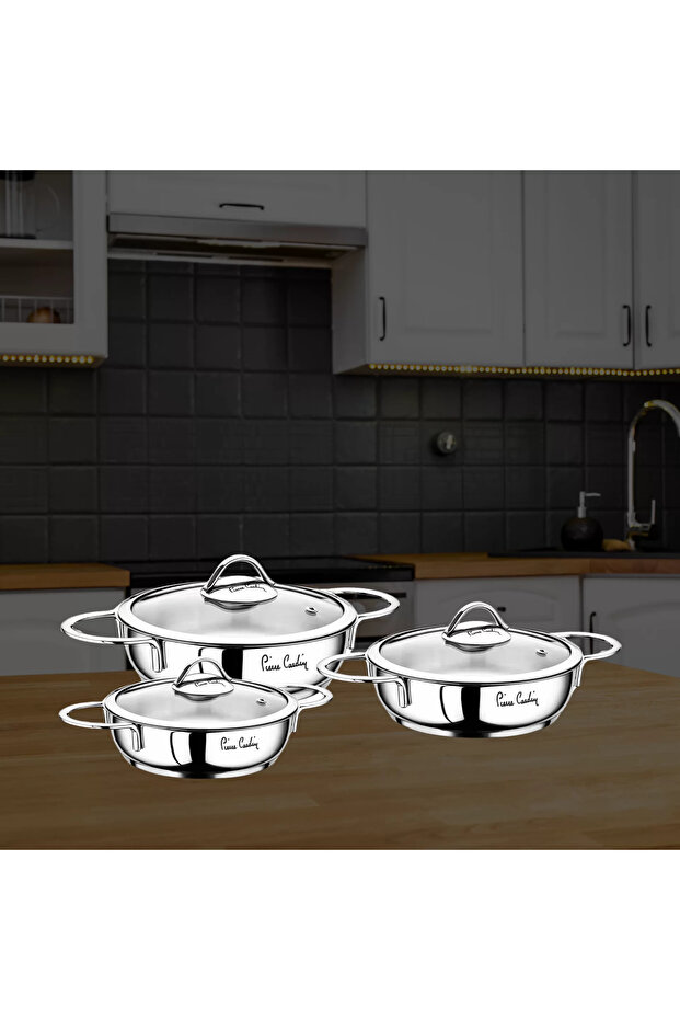 Planet 6 Piece Mini Silver Pan Set