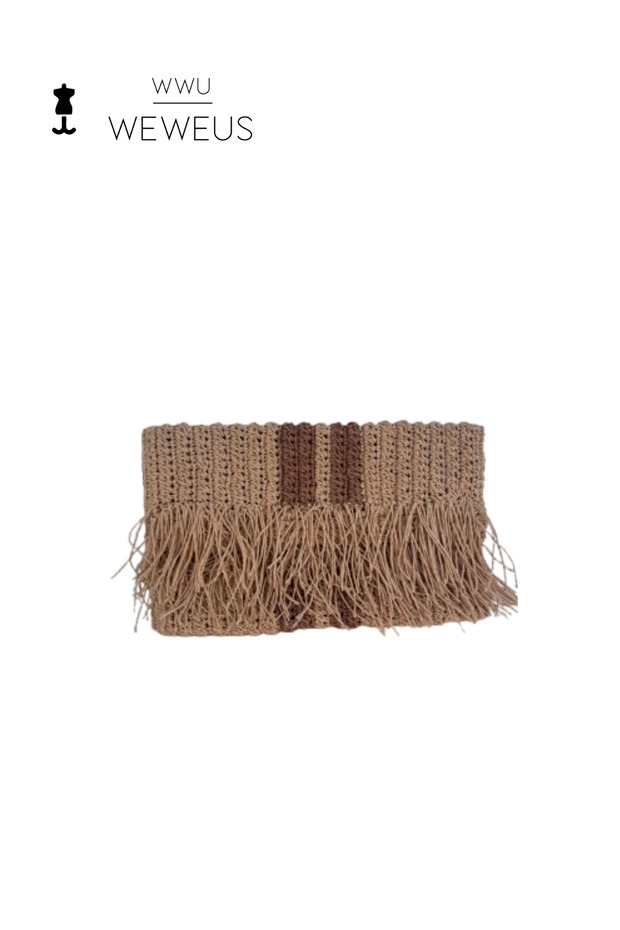 Women's Mink Color Handmade Straw Bag