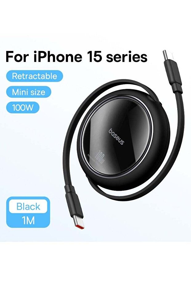 كابل شحن فري تو درو ميني قابل للسحب من النوع سي إلى النوع سي بقوة ١٠٠ واط - 1