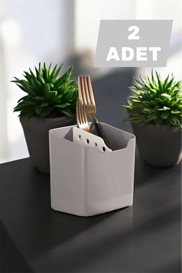 2 Pieces Judo Gray Spoon and Fork Organizer - Spoon Holder In-Cabinet Organizer