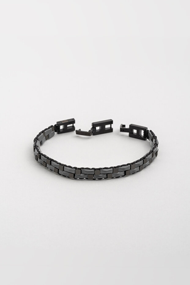 Hematit Taşlı Çelik Erkek Bileklik - 1