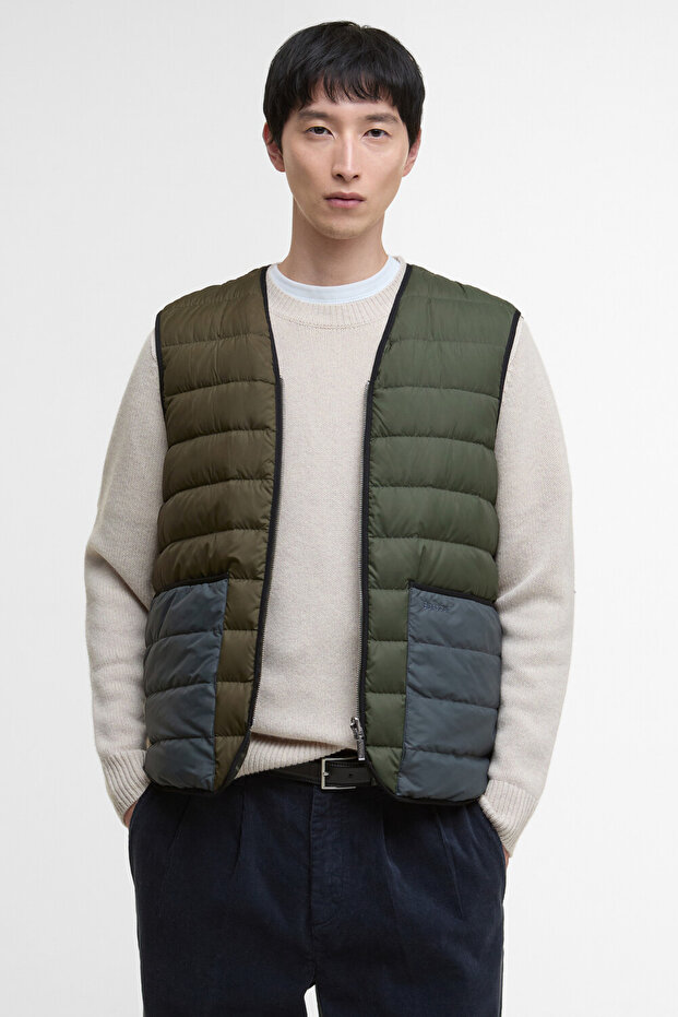 Reversible Down Filled Yelek OL72 Olive Multi - 1
