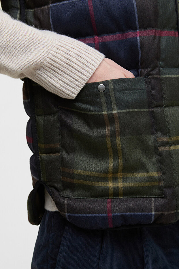 Reversible Down Filled Yelek OL72 Olive Multi - 7
