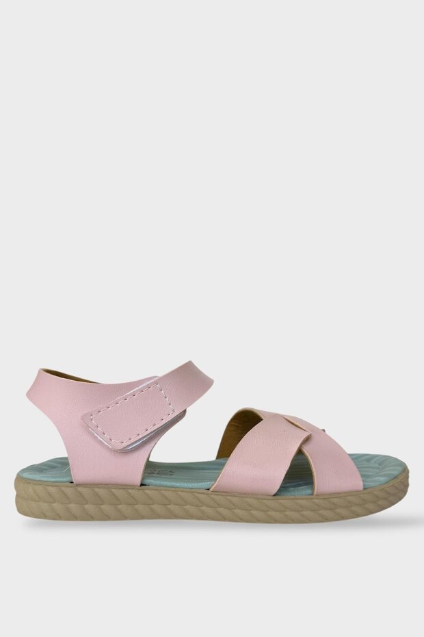 Women's Velcro Cross Strap Sandals Pudra - Blue