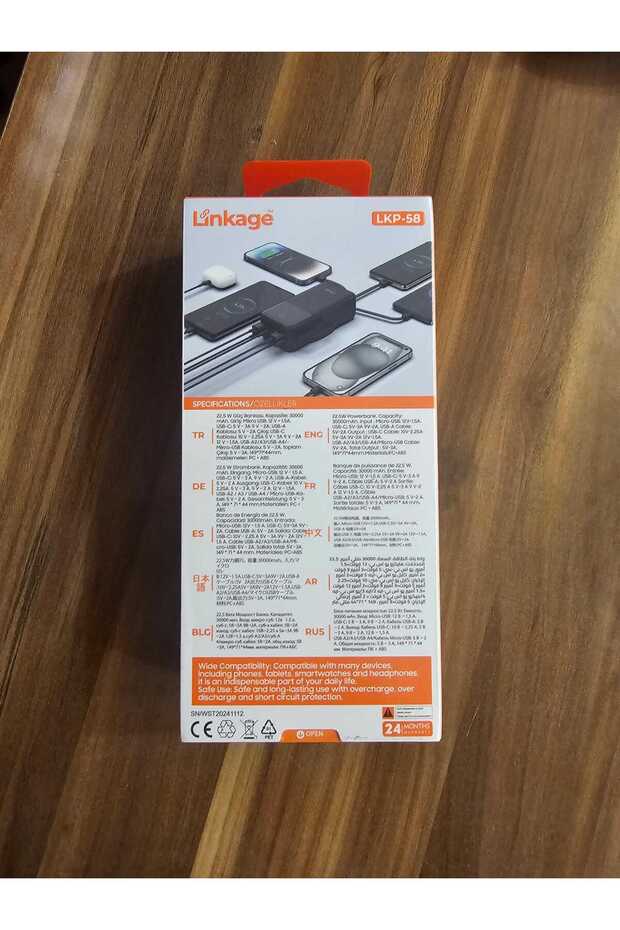 LKP-58 4xUSB, 30.000mAh 22.5 dahili 4 USB A USB C Mikro, Type-C, Powerbank - 2
