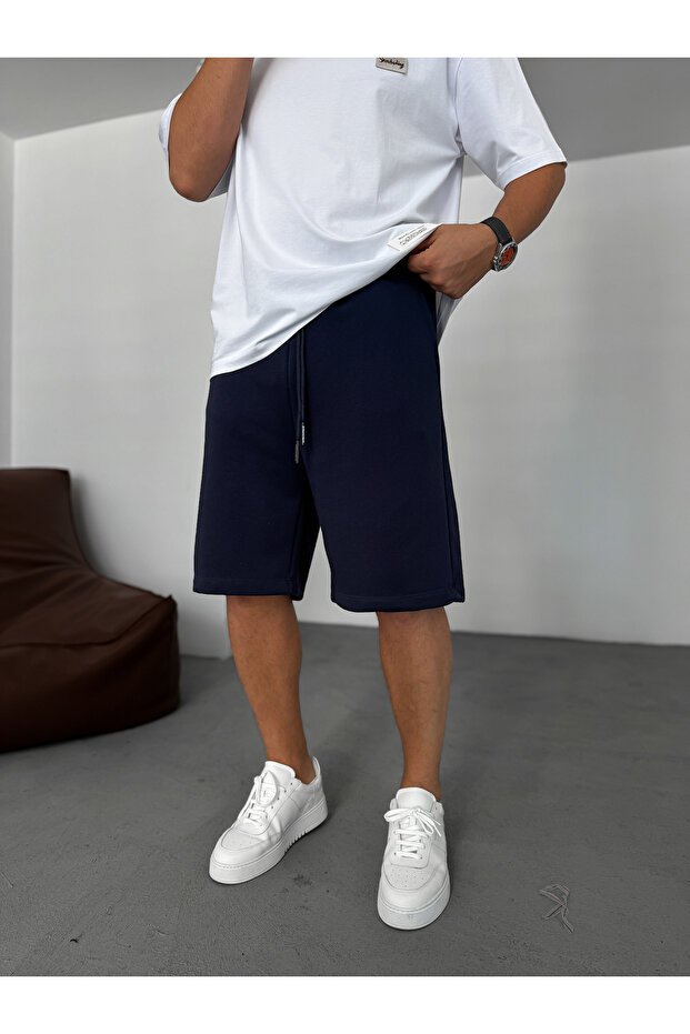 Lacivert 3 İplik Basic Şort BY-87 - 1
