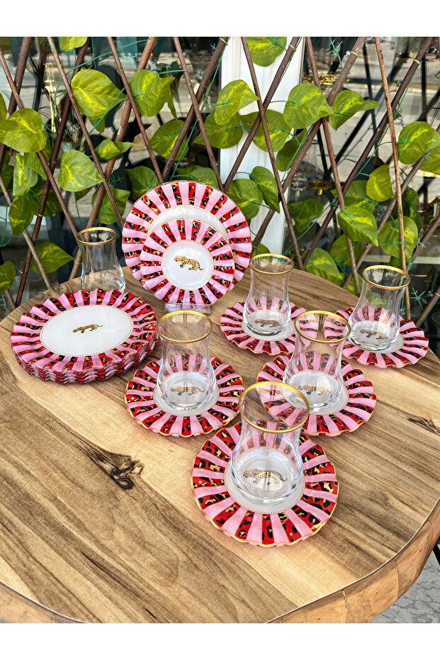 Gürcüglaas 18 Prç Pembe Leopar Çay Keyfi - 2